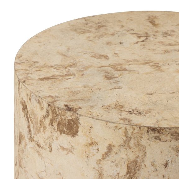 Hudson Round End Table - Bark Paper