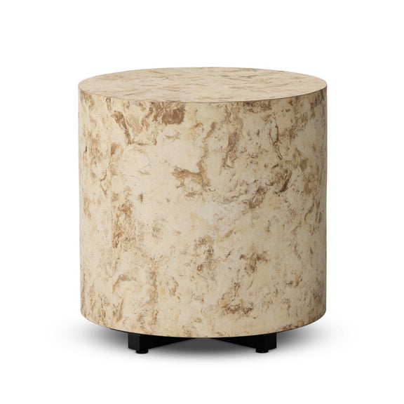 Hudson Round End Table - Bark Paper