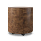 Hudson Round End Table - Dark Bark Paper