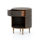 Shagreen Round Nightstand - Grey Shagreen