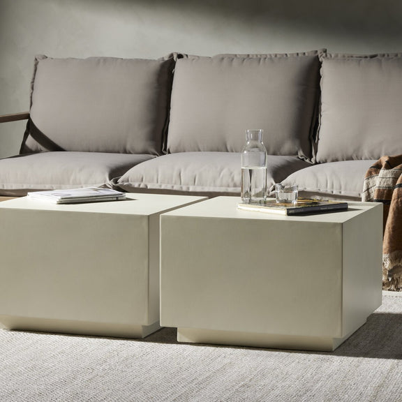 Parish Concrete Cube - White Concrete