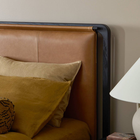 Rosedale Bed - Ebony Oak Veneer+ Chaps Sand