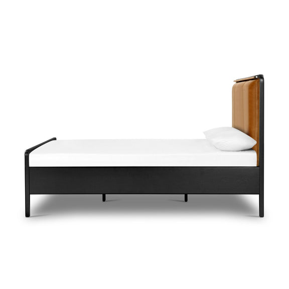 Rosedale Bed - Ebony Oak Veneer+ Chaps Sand