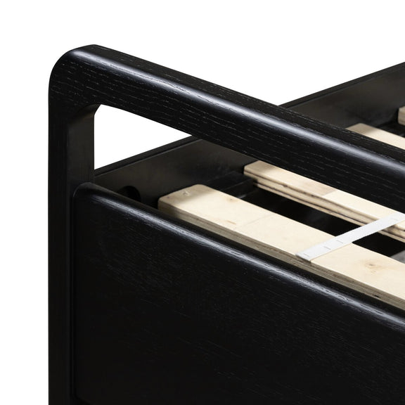 Rosedale Bed - Ebony Oak Veneer + Chaps Sand