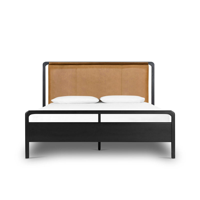 Rosedale Bed - Ebony Oak Veneer + Chaps Sand