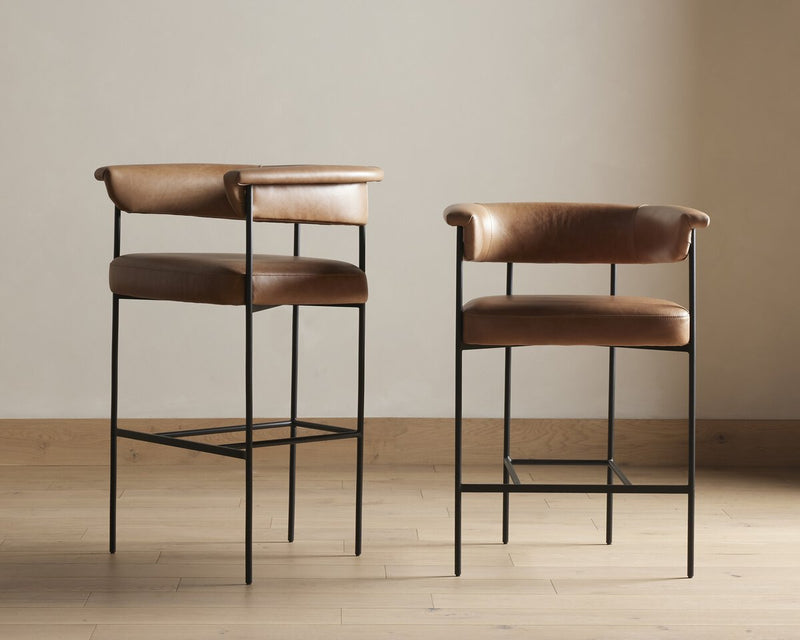 Carrie Bar + Counter Stool - Chaps Saddle