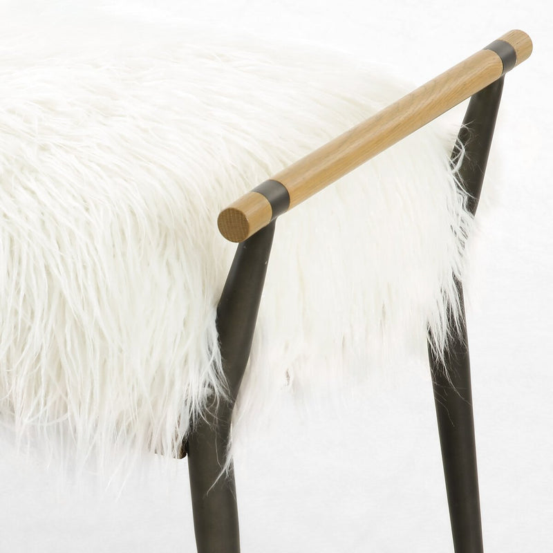 Charlotte Bench - Mongolian Cream Fur