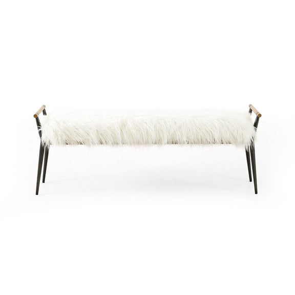 Charlotte Bench - Mongolian Cream Fur