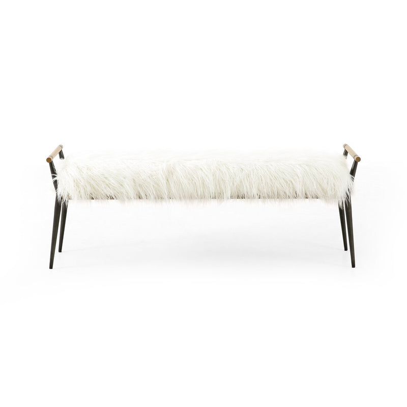 Charlotte Bench - Mongolian Cream Fur