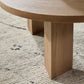 Mesa Round Coffee Table - Light Brushed Parawood