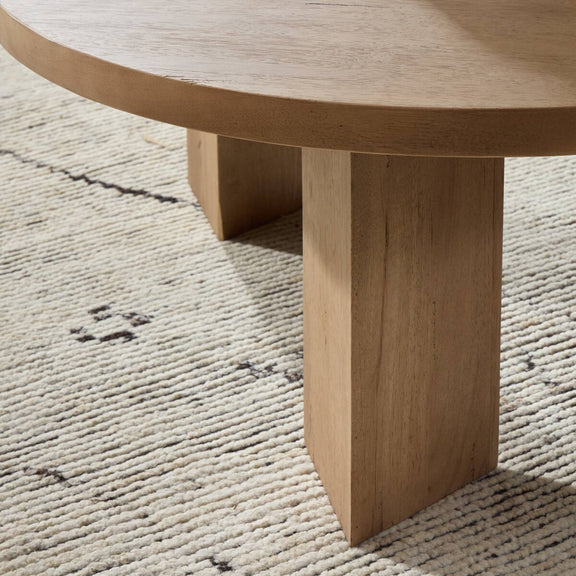 Mesa Round Coffee Table - Light Brushed Parawood