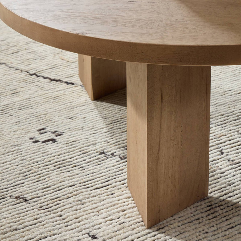 Mesa Round Coffee Table - Light Brushed Parawood