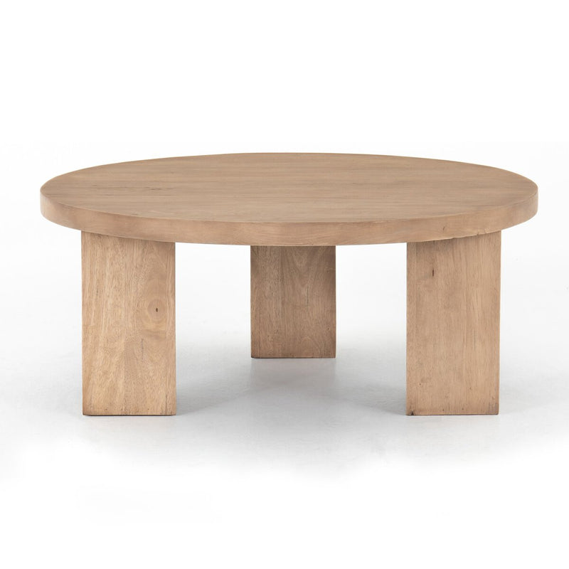 Mesa Round Coffee Table - Light Brushed Parawood