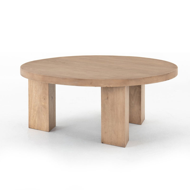 Mesa Round Coffee Table - Light Brushed Parawood