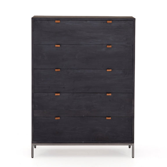 Trey 5 Drawer Dresser - Black Wash Poplar