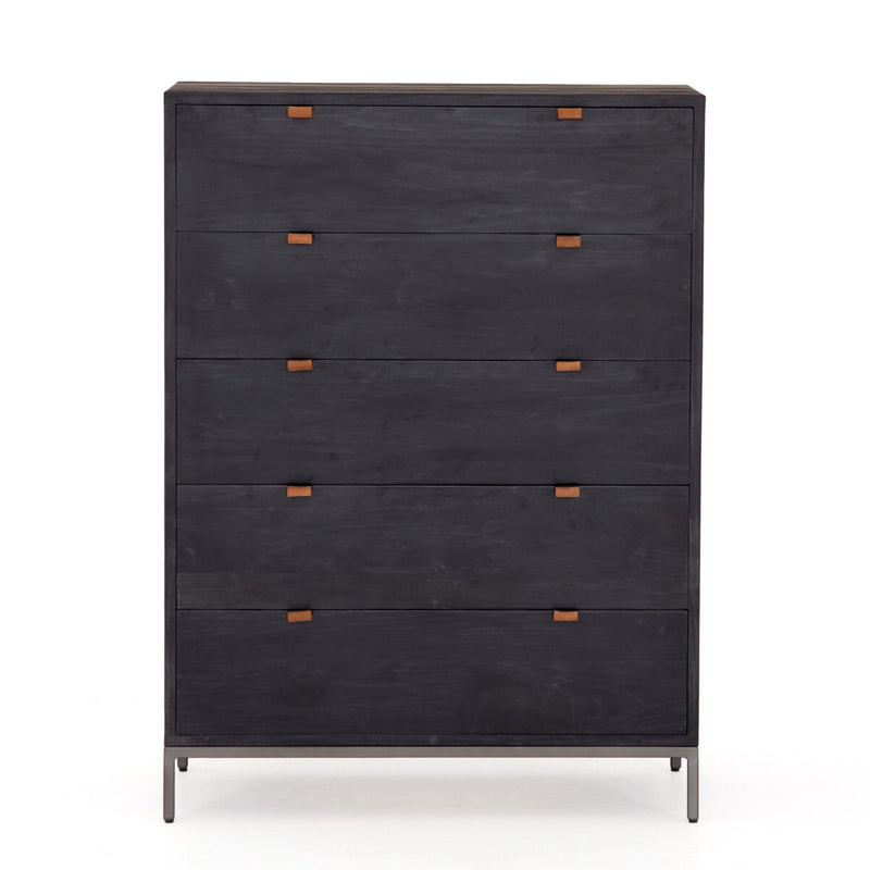 Trey 5 Drawer Dresser - Black Wash Poplar