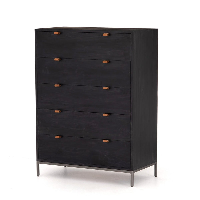 Trey 5 Drawer Dresser - Black Wash Poplar