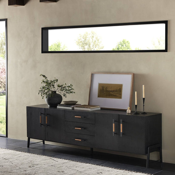 Rosedale Media Console - Ebony Oak Veneer