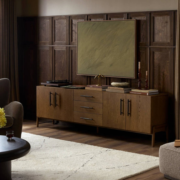 Rosedale Media Console - Amber Oak Veneer