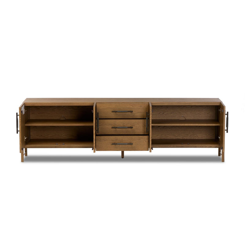 Rosedale Media Console - Amber Oak Veneer