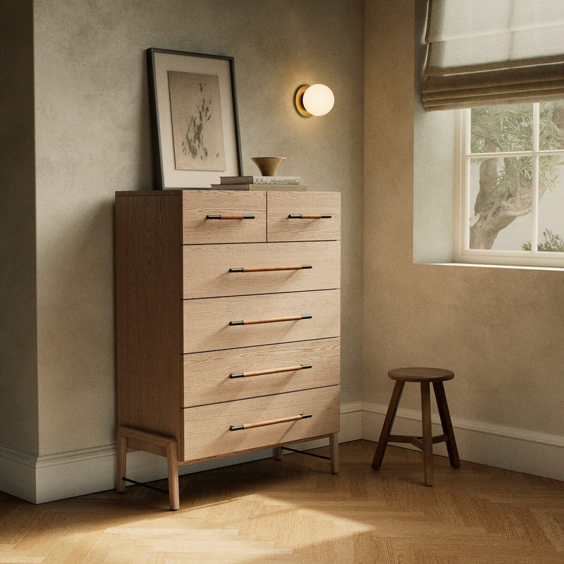 Rosedale 6 Drawer Tall Dresser - Yucca Oak