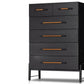 Rosedale 6 Drawer Tall Dresser - Ebony Oak