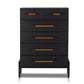 Rosedale 6 Drawer Tall Dresser - Ebony Oak