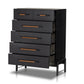 Rosedale 6 Drawer Tall Dresser - Ebony Oak