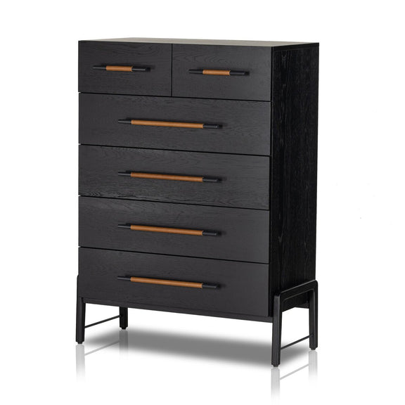 Rosedale 6 Drawer Tall Dresser - Ebony Oak