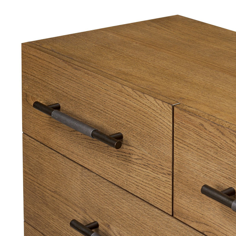 Rosedale 6 Drawer Tall Dresser - Amber Oak Veneer