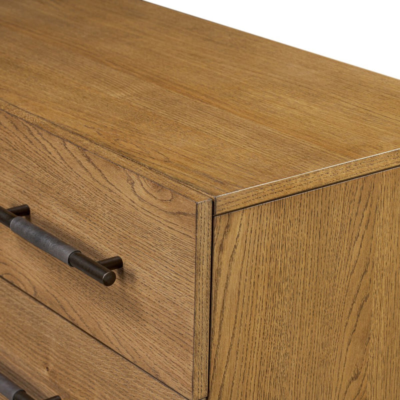 Rosedale 6 Drawer Tall Dresser - Amber Oak Veneer