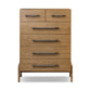 Rosedale 6 Drawer Tall Dresser - Amber Oak Veneer