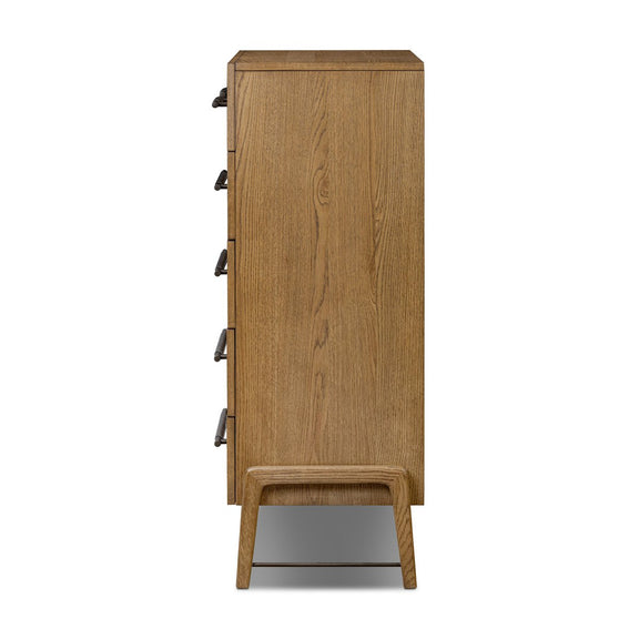 Rosedale 6 Drawer Tall Dresser - Amber Oak Veneer