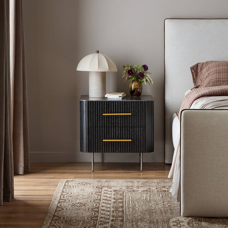 Fletcher Nightstand - Distressed Black