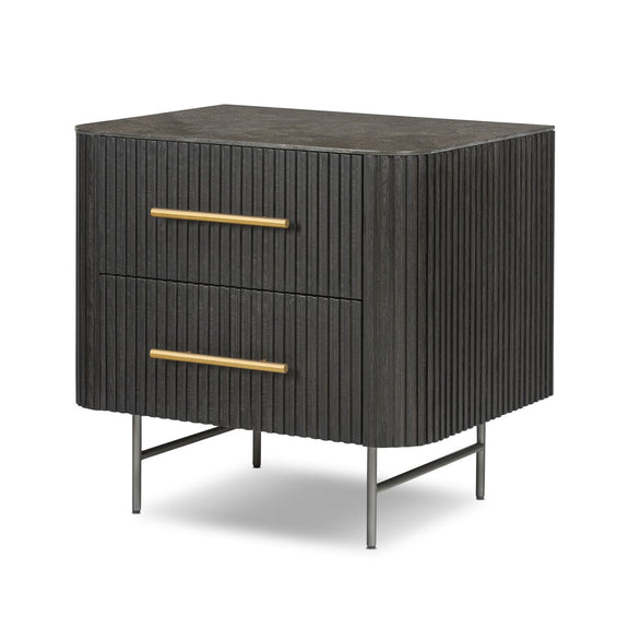 Fletcher Nightstand - Distressed Black