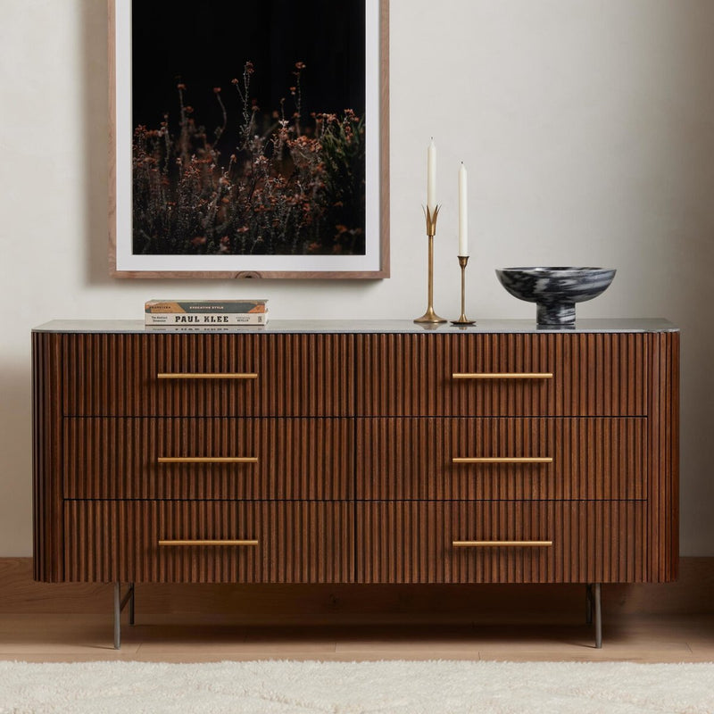 Fletcher 6 Drawer Dresser - Terra Brown Oak