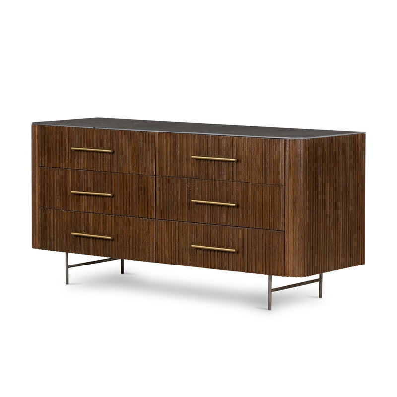 Fletcher 6 Drawer Dresser - Terra Brown Oak