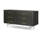 Fletcher 6 Drawer Dresser - Distressed Black Oak