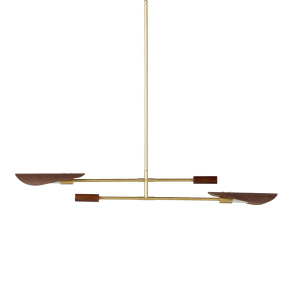 Astrid Double Pendant - Dark Brown Leather