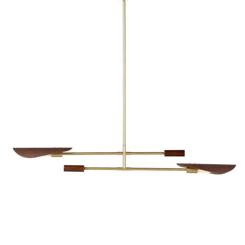 Astrid Double Pendant - Dark Brown Leather