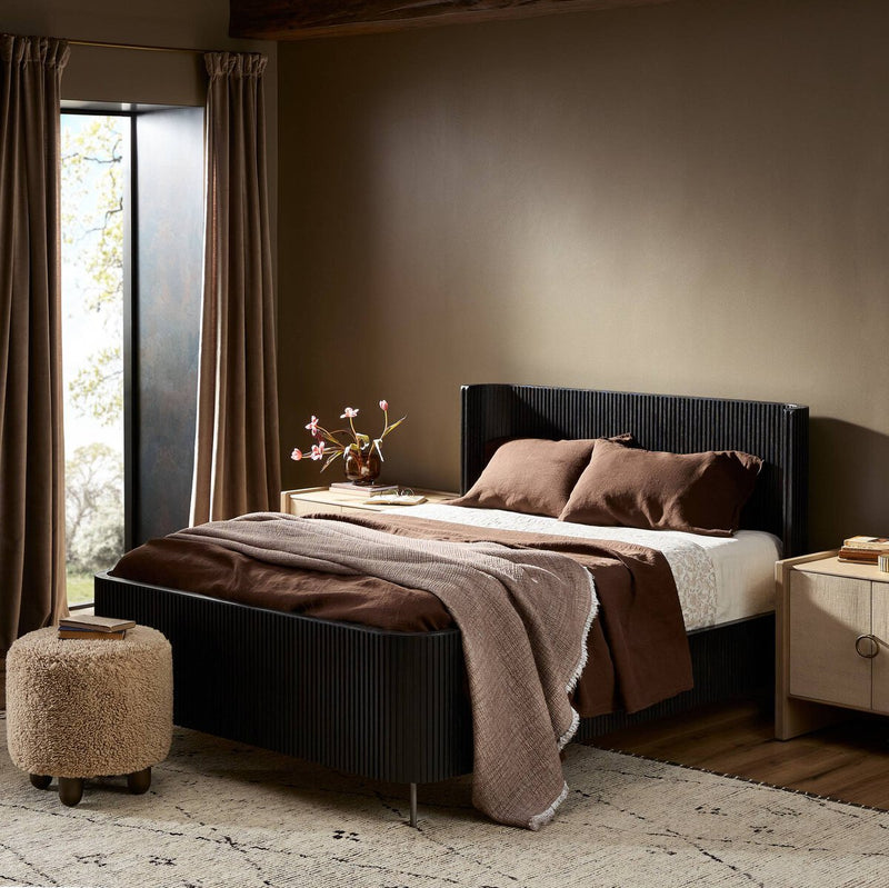 Fletcher Bed - Distressed Black Oak