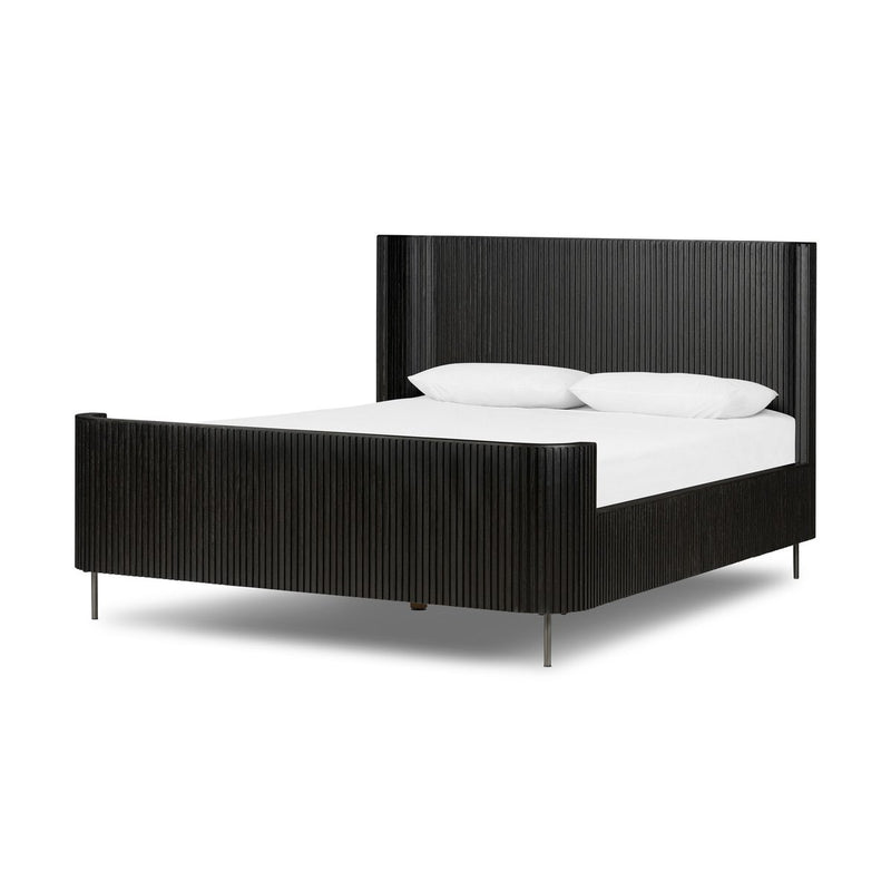 Fletcher Bed - Distressed Black Oak