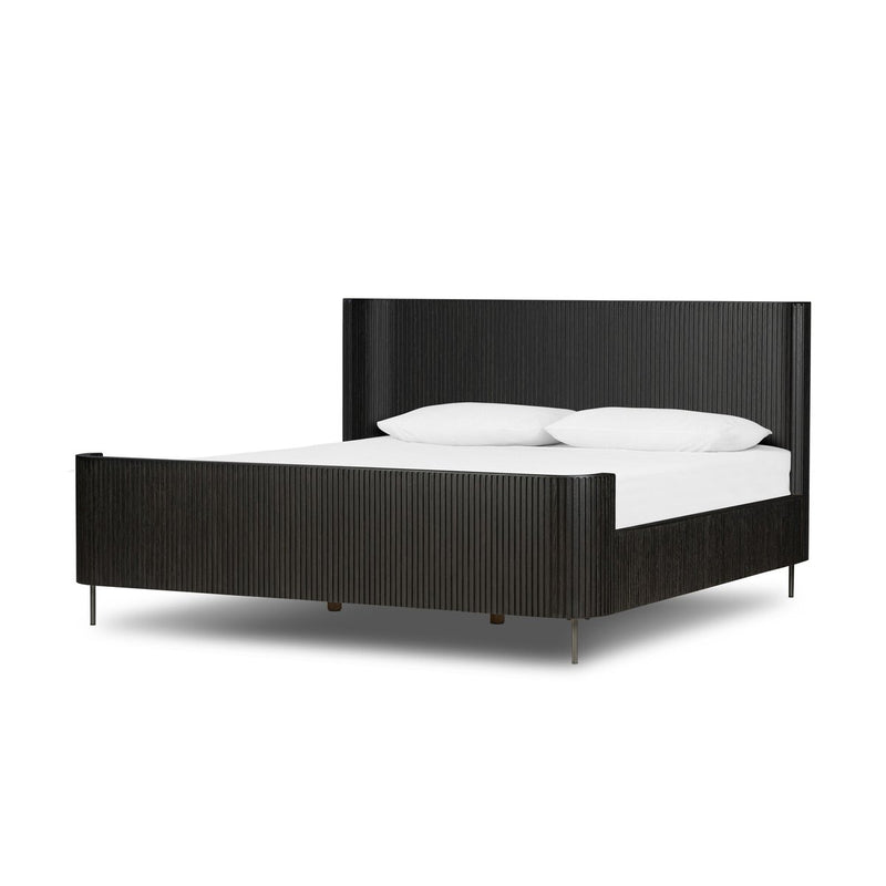 Fletcher Bed - Distressed Black Oak