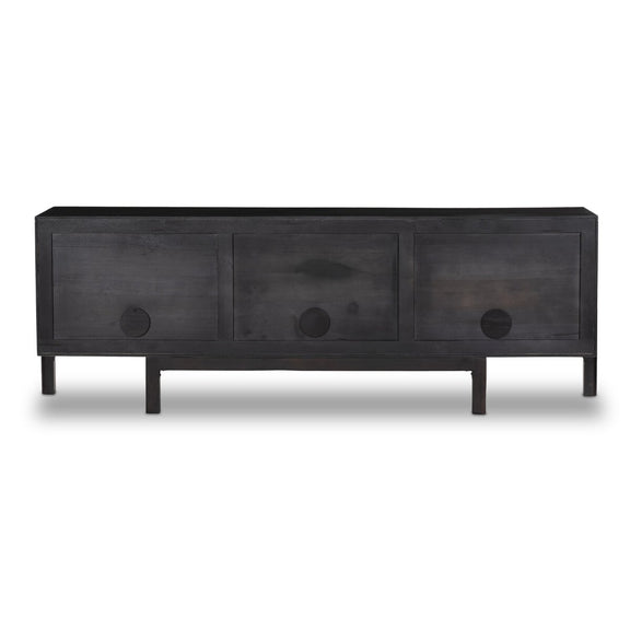 Reza Media Console - Worn Black Parawood