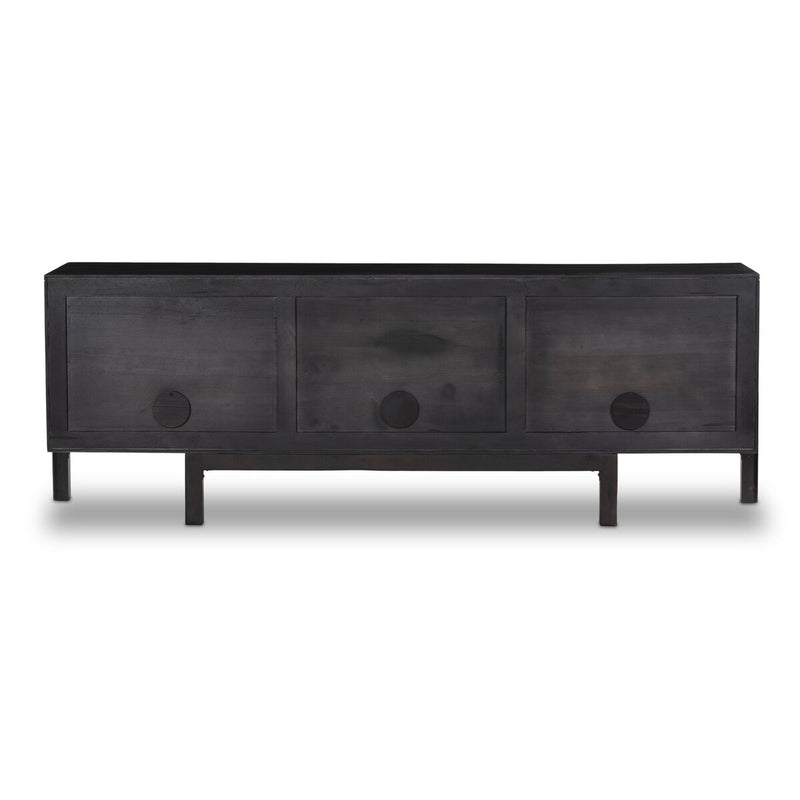 Reza Media Console - Worn Black Parawood