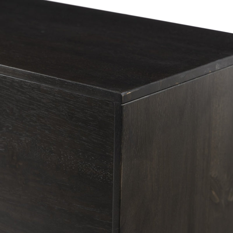 Reza Media Console - Worn Black Parawood