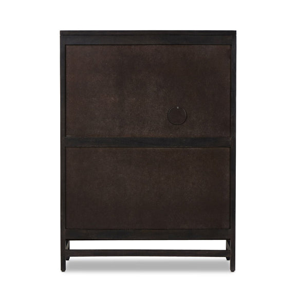 Caprice Bar Cabinet - Black & Black Wash Mango