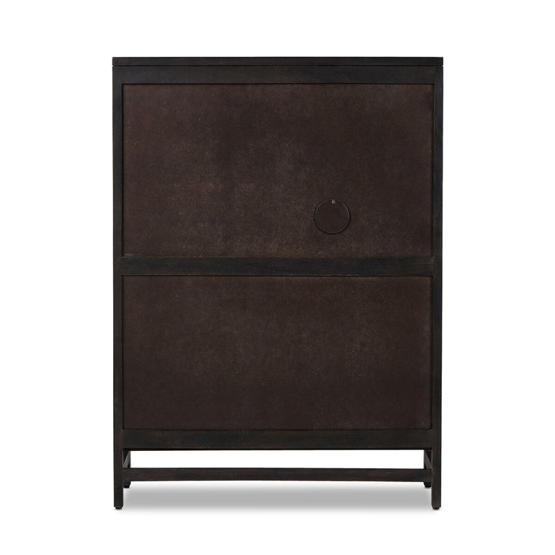 Caprice Bar Cabinet - Black & Black Wash Mango