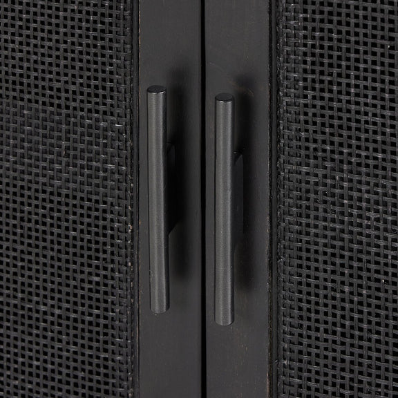 Caprice Bar Cabinet - Black & Black Wash Mango