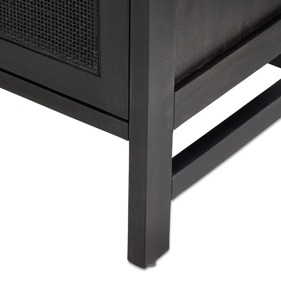 Caprice Bar Cabinet - Black & Black Wash Mango